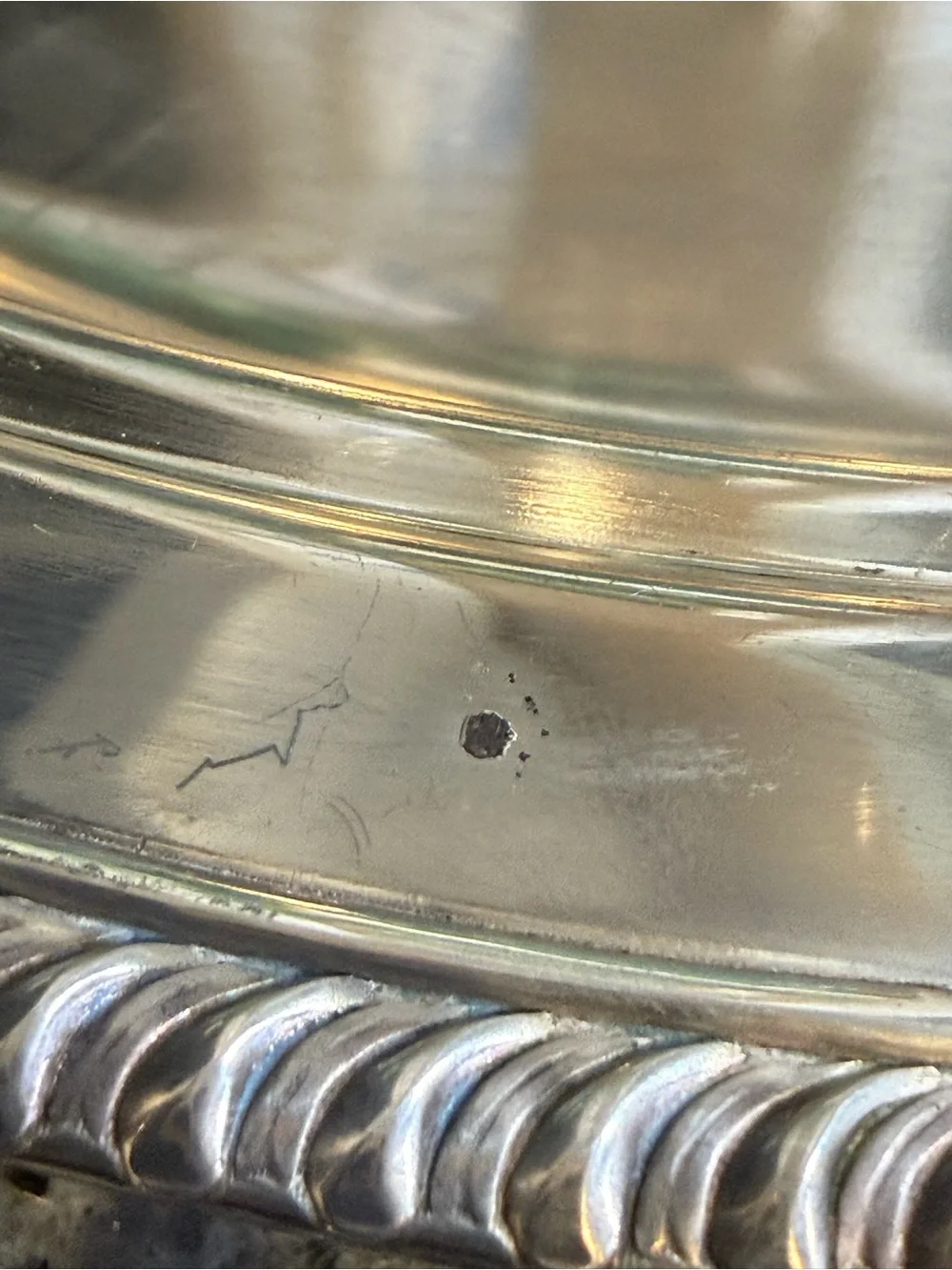 Vintage Rope Edge Silver Plate Oval Serving Dish 8.75” X 11.5”